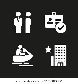 web icon set with jet ski, id card and managers vector icons for web and graphic design