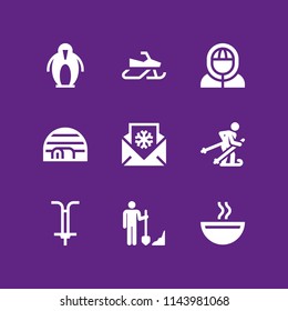 web icon set with jumper, soup and igloo vector icons for web and graphic design