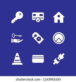 web icon set with key, shield and seatbelt vector icons for web and graphic design