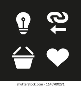 web icon set with like, idea and shopping basket vector icons for web and graphic design