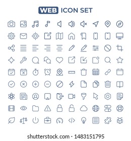 Web icon set. Line style