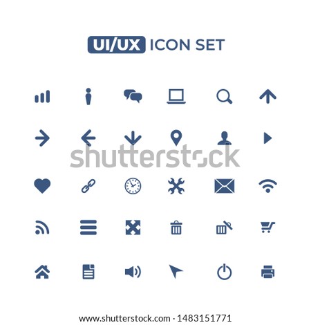 Web icon set. Line style
