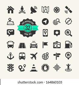 Web icon set. Location, navigation and  transport