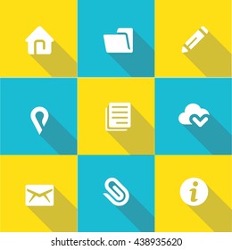 Web Icon Set with Material Design Color