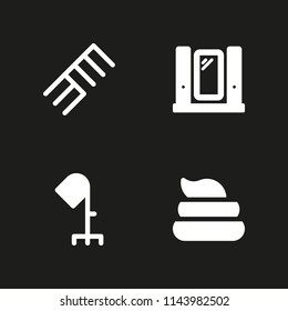 web icon set with mirror and hair salon vector illustration for graphic design and web