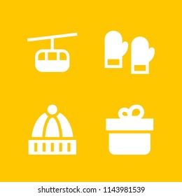 web icon set with mittens, gift and winter hat vector icons for web and graphic design