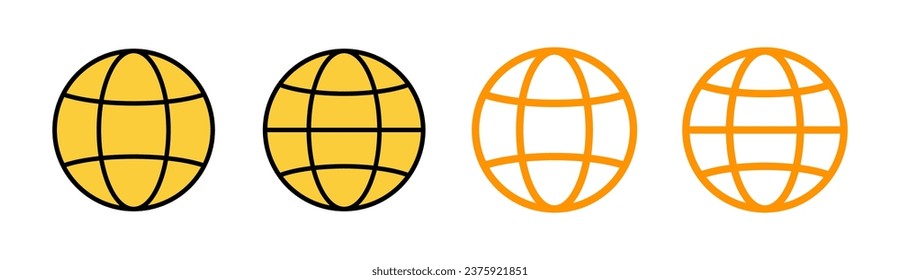 Juego de iconos web para aplicaciones web y móviles. ir al símbolo y signo web. icono de clic en el sitio Web. Icono de búsqueda global