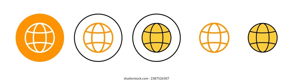 Web icon set for web and mobile app. go to web sign and symbol. web click icon. Global search icon