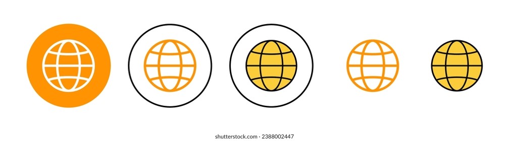 Web icon set for web and mobile app. go to web sign and symbol. web click icon. Global search icon
