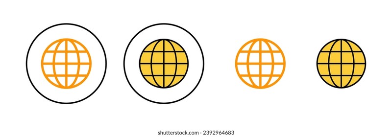 Juego de iconos web para aplicaciones web y móviles. ir al símbolo y signo web. icono de clic en el sitio Web. Icono de búsqueda global