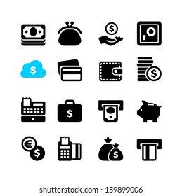 Web icon set - money, coin, card