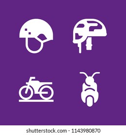 web icon set with motorbike, helmet and scooter vector icons for web and graphic design