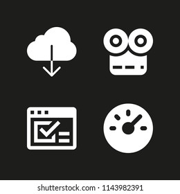 web icon set with movie player, cloud computing and dashboard vector icons for web and graphic design