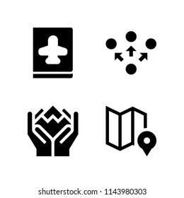 web icon set with networking, travel and map vector icons for web and graphic design