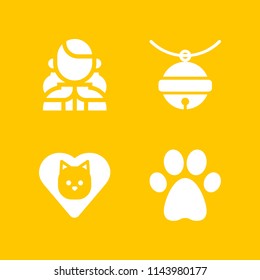 web icon set with norwegian, pet bell and pawprint vector icons for web and graphic design