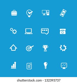 Web icon set on blue background,vector