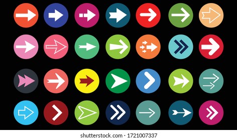 Websymbol im Kreis eingestellt. Web-Icon-Set, Vektorgrafik.