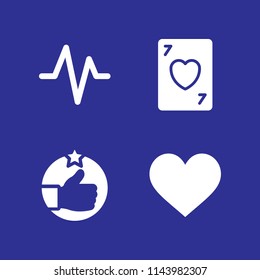 web icon set with poker, like and heartbeat vector icons for web and graphic design