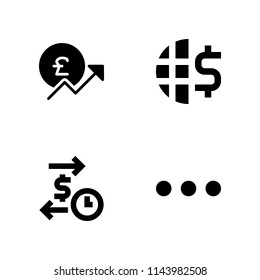 web icon set  with pound sterling, more and transaction vector illustration for graphic design and web