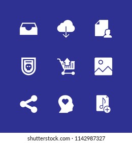 web icon set. profile, image and share vector icon for graphic design and web