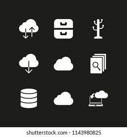 web icon set  with rack, download from the cloud and database vector icons for web and graphic design