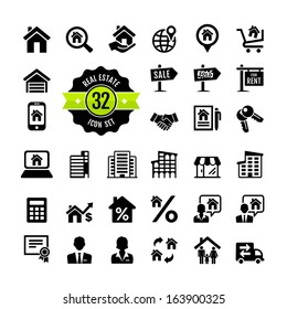  Web Icon Set.  Real Estate, Property, Realtor 