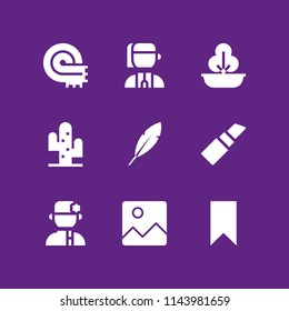 web icon set with russian, image and cactus vector icons for web and graphic design