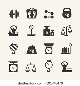 Web icon set - scales, weighing, weight, balance 