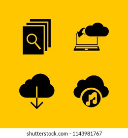 web icon set  with searching files, download from the cloud and cloud computing vector icons for web and graphic design