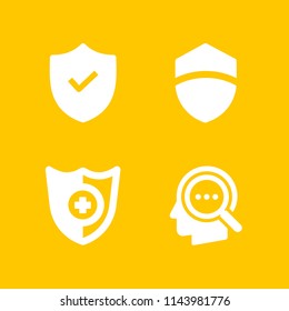web icon set  with shield and head vector icons for web and graphic design