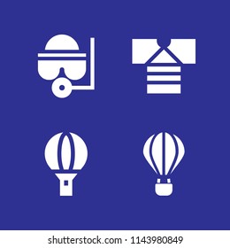 web icon set  with shirt, hot air balloon and snorkel vector icons for web and graphic design