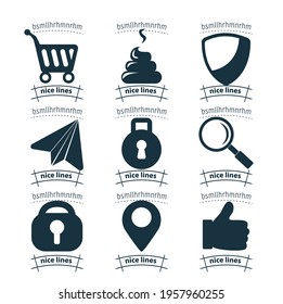 web icon set with shopping cart, lock, paper plane, chat dialog bubble. web icon set with shopping cart, lock, paper plane, chat dialog bubble. web icon set with shopping cart, lock, paper plane, chat
