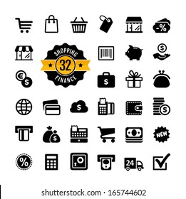 Web icon set - shopping, money, finance 