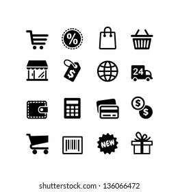 Web icon set. Shopping pictogram