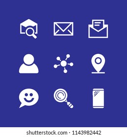 web icon set with smartphone, email and search vector icons for web and graphic design