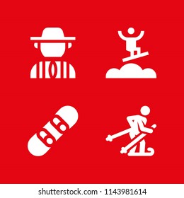 web icon set with snowboard, surfing and argentinian vector icons for web and graphic design