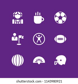 web icon set with soccer ball, football helmet and cup vector icons for web and graphic design