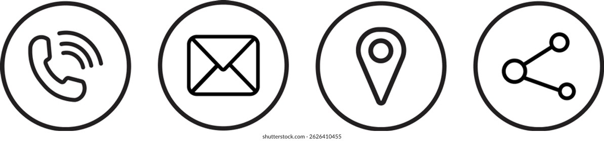 Conjunto de ícones da Web. Ícones de mídias sociais, Contacte-nos ícone set.sent, rede, Site, correio, símbolo simples de estilo preto ilustração vacor,
