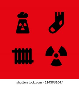 web icon set with sock, radiation and heater vector icons for web and graphic design