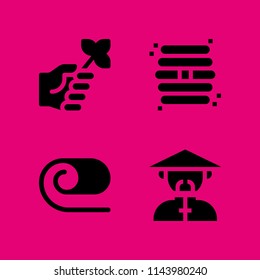 web icon set with spa, beehive and chinese vector icons for web and graphic design