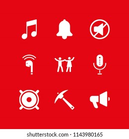 web icon set with speaker, pick and microphone vector icons for web and graphic design