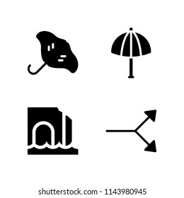 web icon set  with sun umbrella, path and sea cave vector icons for web and graphic design