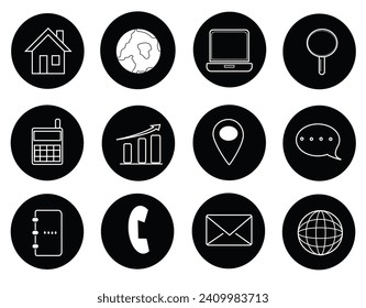 Web icon set symbol vector. for web and mobile computers

