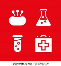 web icon set  with test tube, first aid kit and flask vector icons for web and graphic design