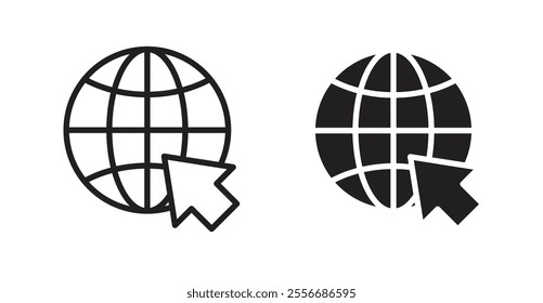 Web icon set in Thin line black color.