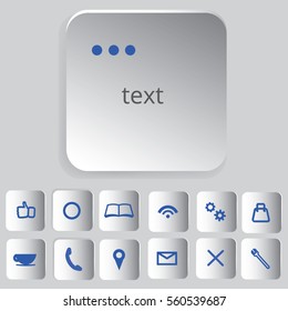 Web icon. Set of twelve blue icons. Internet marketing
