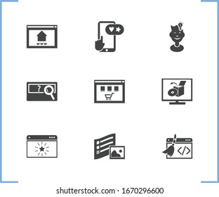 Web icon set and usability with software, creative idea and home page. Recommended related web icon vector for web UI logo design.