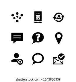 web icon set with user, placeholder and chat vector icons for web and graphic design