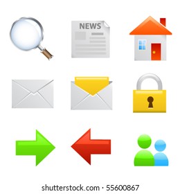 Web icon set. Vector