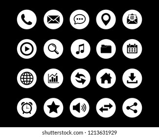 Web icon set vector, Contact us icons vector. for web computer and mobile